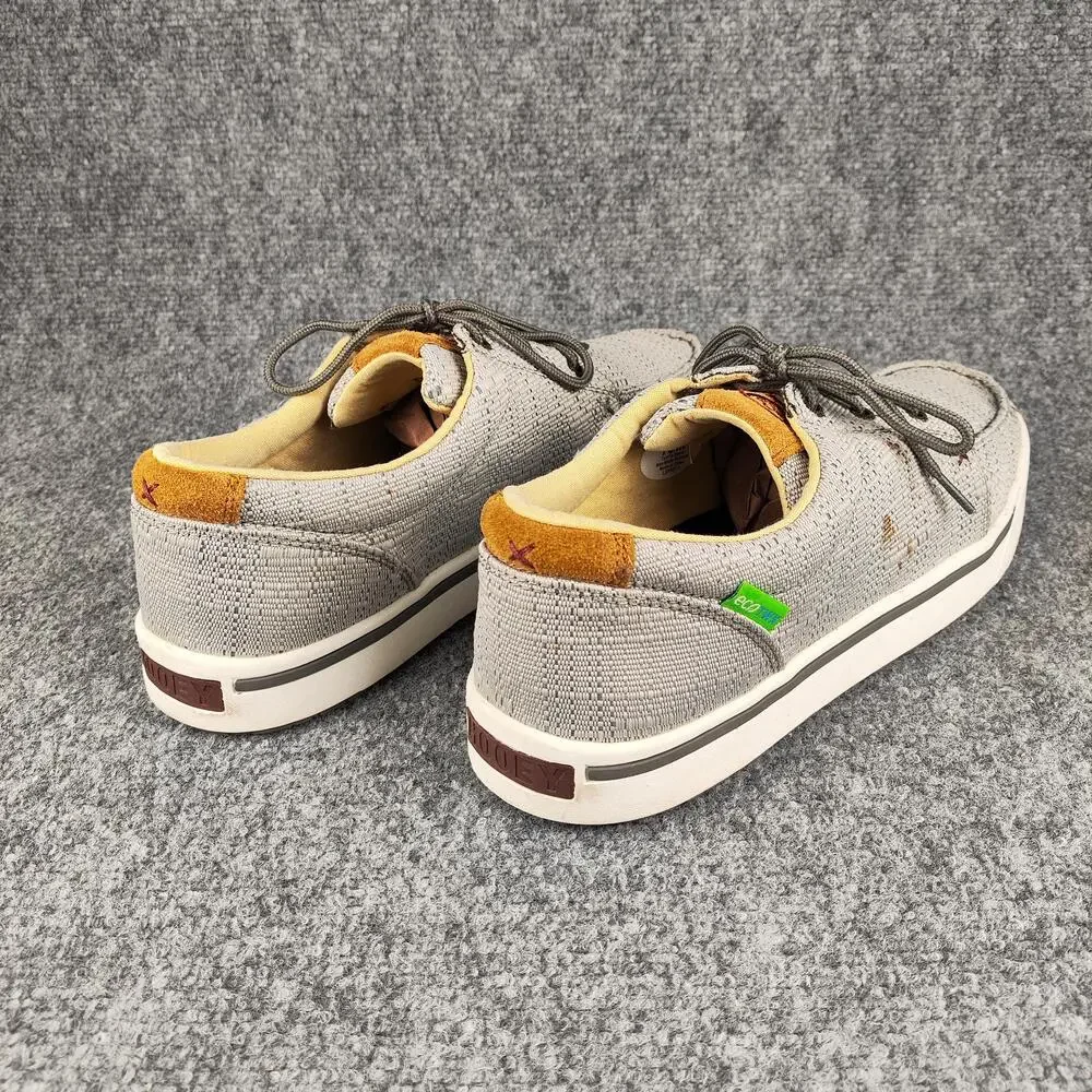 Twisted X Hooey Shoes Mens Size 13 Gray Woven Low Top Boat Sneakers Casual